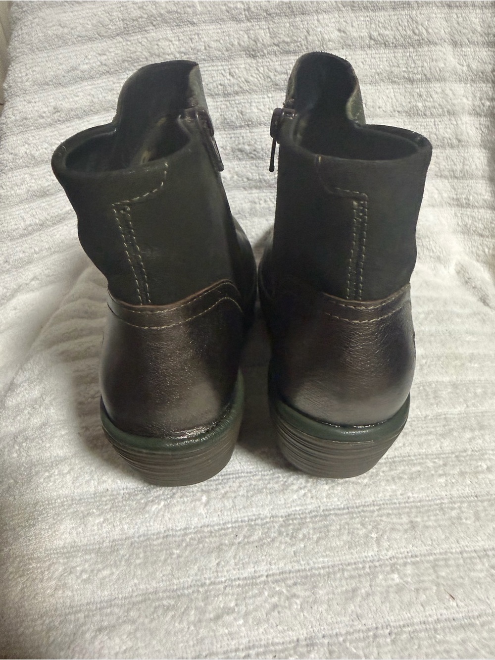 Fly London Women Leather Ankle Boots Olive Green Size 41 US 10 - Picture 5 of 8